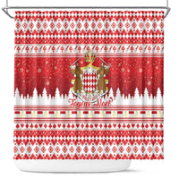 Monaco Christmas Shower Curtain Joyeux Noel Coat Of Arms - Wonder Print Shop