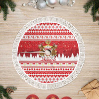 Monaco Christmas Tree Skirt Joyeux Noel Coat Of Arms - Wonder Print Shop