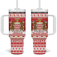 Monaco Christmas Tumbler With Handle Joyeux Noel Coat Of Arms - Wonder Print Shop