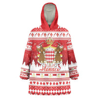 Monaco Christmas Wearable Blanket Hoodie Joyeux Noel Coat Of Arms - Wonder Print Shop