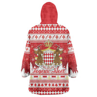 Monaco Christmas Wearable Blanket Hoodie Joyeux Noel Coat Of Arms - Wonder Print Shop