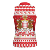 Monaco Christmas Women Sleeveless Polo Shirt Joyeux Noel Coat Of Arms - Wonder Print Shop