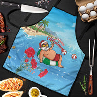 Monaco Christmas Apron Swimming Santa Claus - Wonder Print Shop
