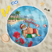 Monaco Christmas Beach Blanket Swimming Santa Claus - Wonder Print Shop
