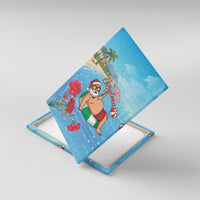 Monaco Christmas Canvas Wall Art Swimming Santa Claus - Wonder Print Shop