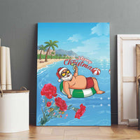 Monaco Christmas Canvas Wall Art Swimming Santa Claus - Wonder Print Shop