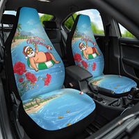Monaco Christmas Car Seat Cover Swimming Santa Claus - Wonder Print Shop