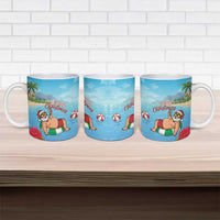 Monaco Christmas Ceramic Mug Swimming Santa Claus - Wonder Print Shop