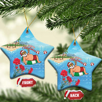 Monaco Christmas Ceramic Ornament Swimming Santa Claus - Wonder Print Shop