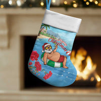 Monaco Christmas Stocking Swimming Santa Claus - Wonder Print Shop