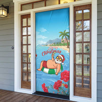 Monaco Christmas Door Cover Swimming Santa Claus - Wonder Print Shop