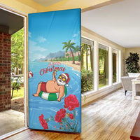 Monaco Christmas Door Cover Swimming Santa Claus - Wonder Print Shop