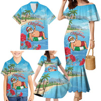 Monaco Christmas Family Matching Mermaid Dress and Hawaiian Shirt Swimming Santa Claus - Wonder Print Shop