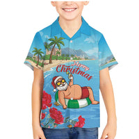 Monaco Christmas Family Matching Mermaid Dress and Hawaiian Shirt Swimming Santa Claus - Wonder Print Shop