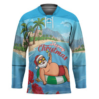 Monaco Christmas Hockey Jersey Swimming Santa Claus - Wonder Print Shop