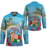 Monaco Christmas Hockey Jersey Swimming Santa Claus - Wonder Print Shop