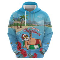 Monaco Christmas Hoodie Swimming Santa Claus - Wonder Print Shop