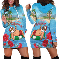 Monaco Christmas Hoodie Dress Swimming Santa Claus - Wonder Print Shop