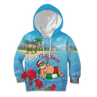 Monaco Christmas Kid Hoodie Swimming Santa Claus - Wonder Print Shop