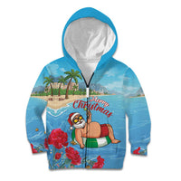 Monaco Christmas Kid Hoodie Swimming Santa Claus - Wonder Print Shop