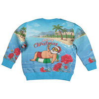 Monaco Christmas Kid Ugly Christmas Sweater Swimming Santa Claus - Wonder Print Shop