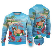 Monaco Christmas Ugly Christmas Sweater Swimming Santa Claus - Wonder Print Shop