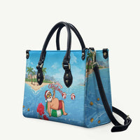Monaco Christmas Leather Bag Swimming Santa Claus - Wonder Print Shop