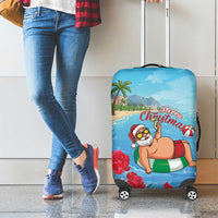 Monaco Christmas Luggage Cover Swimming Santa Claus - Wonder Print Shop