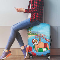 Monaco Christmas Luggage Cover Swimming Santa Claus - Wonder Print Shop