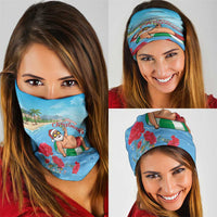 Monaco Christmas Neck Gaiter Swimming Santa Claus - Wonder Print Shop
