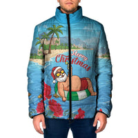 Monaco Christmas Padded Jacket Swimming Santa Claus - Wonder Print Shop