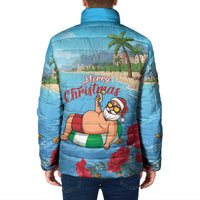 Monaco Christmas Padded Jacket Swimming Santa Claus - Wonder Print Shop