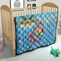 Monaco Christmas Quilt Swimming Santa Claus - Wonder Print Shop