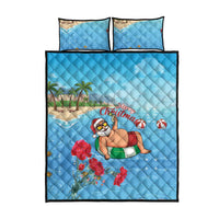 Monaco Christmas Quilt Bed Set Swimming Santa Claus - Wonder Print Shop
