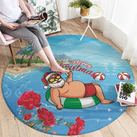 Monaco Christmas Round Carpet Swimming Santa Claus - Wonder Print Shop