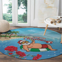Monaco Christmas Round Carpet Swimming Santa Claus - Wonder Print Shop