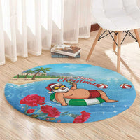 Monaco Christmas Round Carpet Swimming Santa Claus - Wonder Print Shop