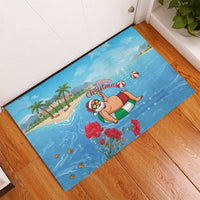 Monaco Christmas Rubber Doormat Swimming Santa Claus - Wonder Print Shop