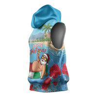 Monaco Christmas Sleeveless Hoodie Swimming Santa Claus - Wonder Print Shop