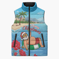 Monaco Christmas Sleeveless Puffer Jacket Swimming Santa Claus - Wonder Print Shop