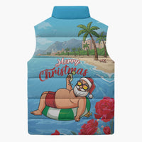 Monaco Christmas Sleeveless Puffer Jacket Swimming Santa Claus - Wonder Print Shop