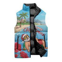 Monaco Christmas Sleeveless Puffer Jacket Swimming Santa Claus - Wonder Print Shop