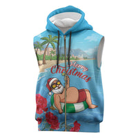 Monaco Christmas Sleeveless Zip Hoodie Swimming Santa Claus - Wonder Print Shop