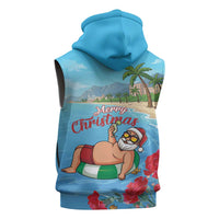 Monaco Christmas Sleeveless Zip Hoodie Swimming Santa Claus - Wonder Print Shop