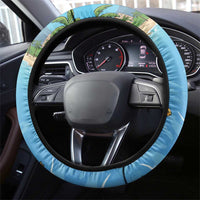 Monaco Christmas Steering Wheel Cover Swimming Santa Claus - Wonder Print Shop
