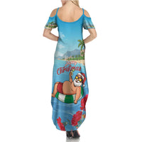 Monaco Christmas Summer Maxi Dress Swimming Santa Claus - Wonder Print Shop