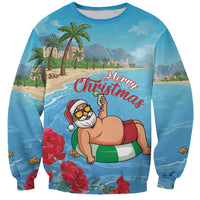 Monaco Christmas Sweatshirt Swimming Santa Claus - Wonder Print Shop