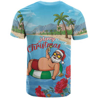 Monaco Christmas T Shirt Swimming Santa Claus - Wonder Print Shop