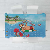 Monaco Christmas Tablecloth Swimming Santa Claus - Wonder Print Shop