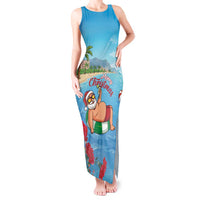 Monaco Christmas Tank Maxi Dress Swimming Santa Claus - Wonder Print Shop